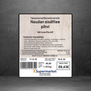 Esipainetut etiketit